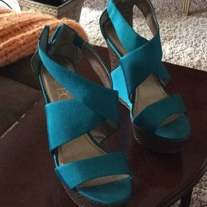 Fabulous Turquoise wedge sandal